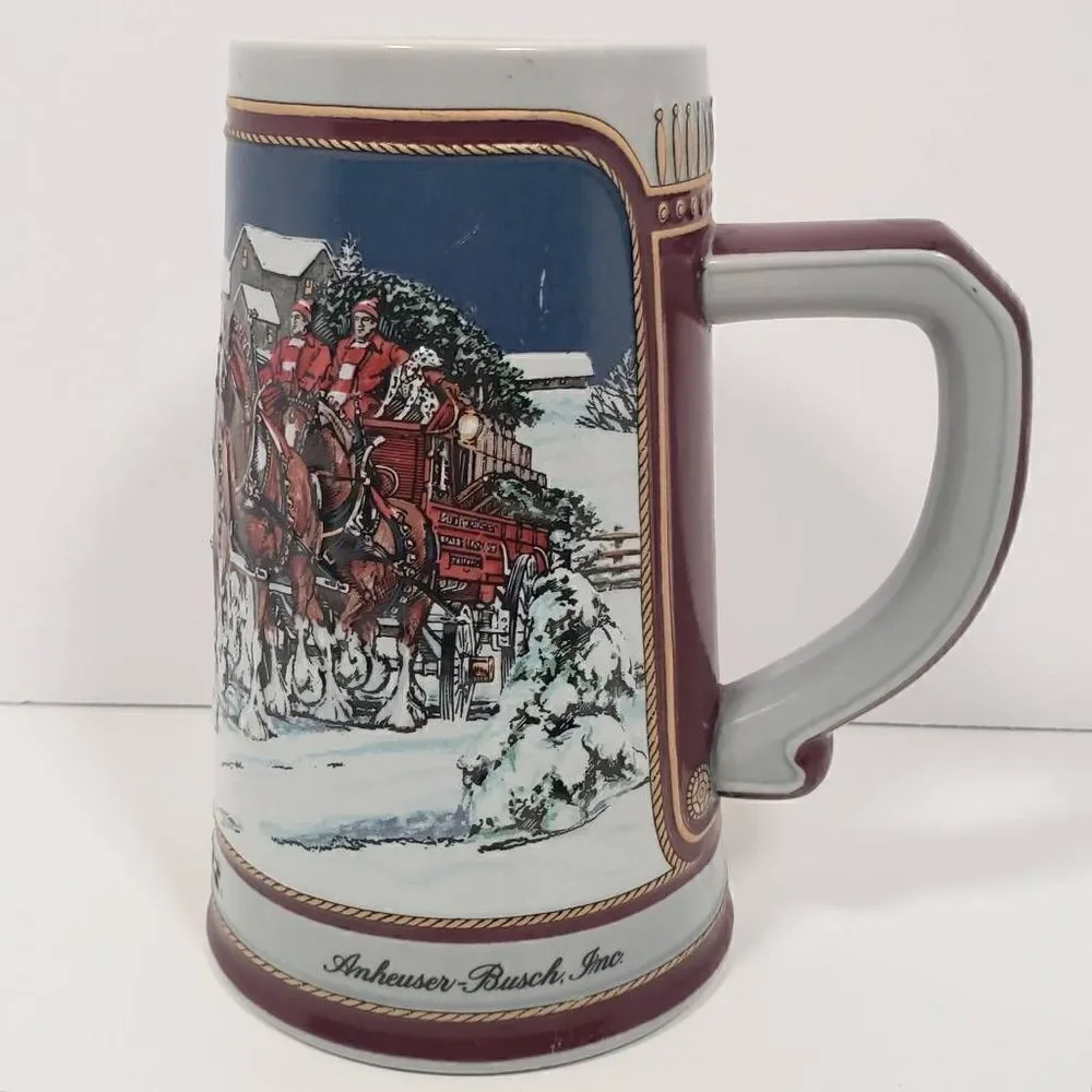 ‎BUDWEISER SPECIAL EDITION 1989 HOLIDAY STEIN  WINTER'S EVENING